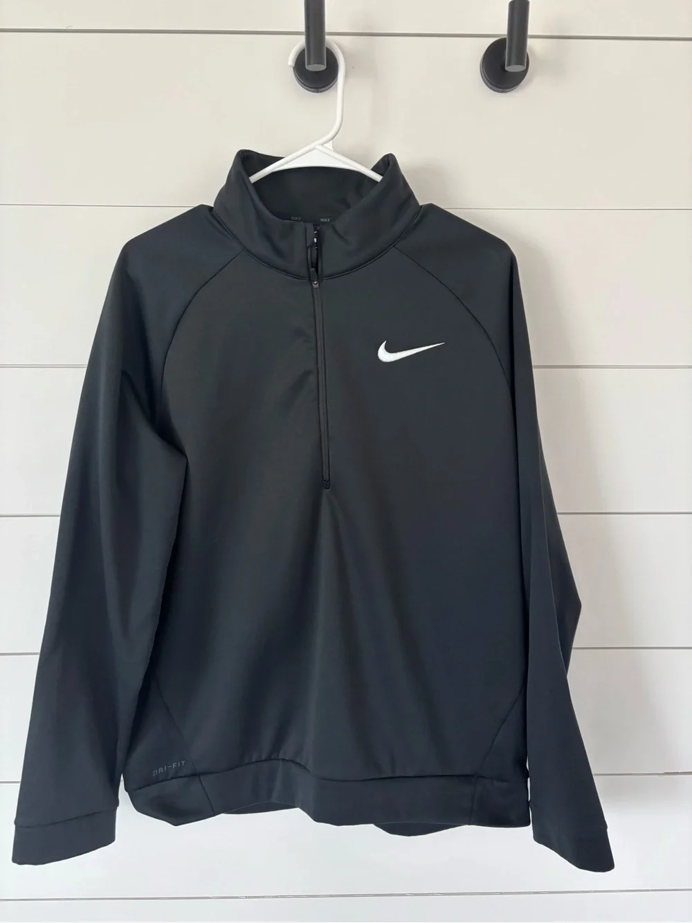 Nike Black Dri-FIT Pullover with Subtle Logo Trim-Large